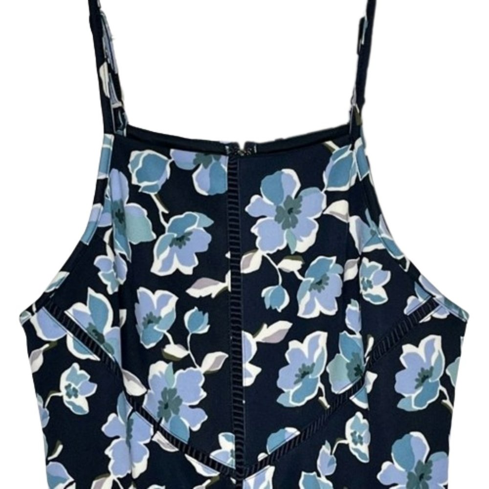 Altar'd State Ponte Floral Mini Skater Sundress - Blues - L - Picture 2 of 8
